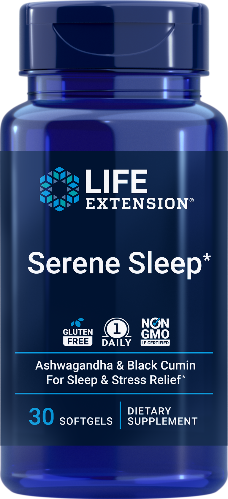 Serene Sleep, 30 gluten-free softgels with ashwagandha & black cumin shown to promote stress relief & restorative sleep
